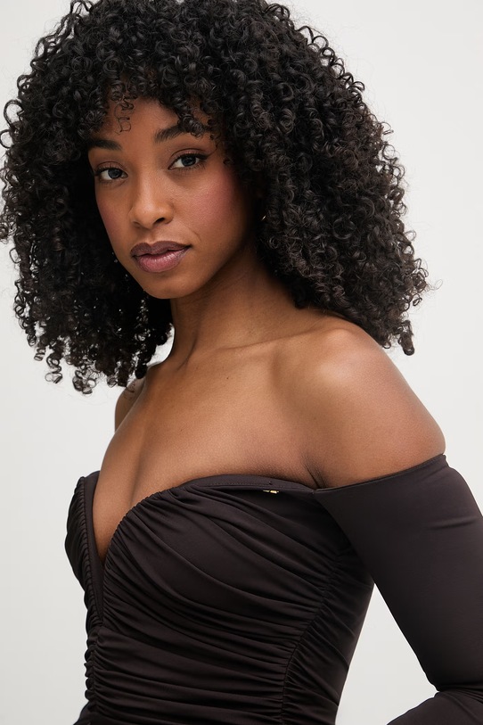 Elisabetta Franchi sukienka asymetryczna brązowy AB88062E2