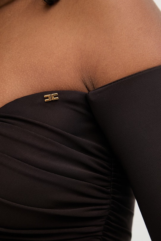 Elisabetta Franchi sukienka asymetryczna AB88062E2 brązowy