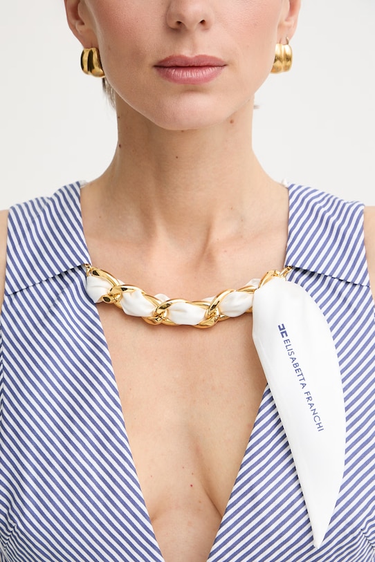 Elisabetta Franchi φόρεμα βαμβακερό AB95762E2 μπλε