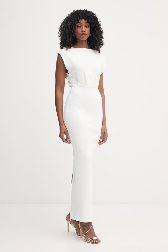 Elisabetta Franchi sukienka z wiskozą AM30B62E2 beżowy SS26