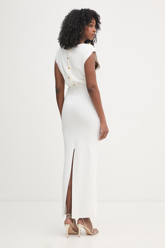 Odzież Elisabetta Franchi sukienka z wiskozą AM30B62E2 beżowy