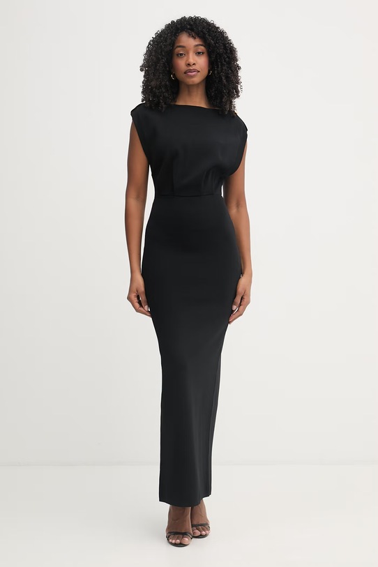 Elisabetta Franchi sukienka z wiskozą czarny AM30B62E2