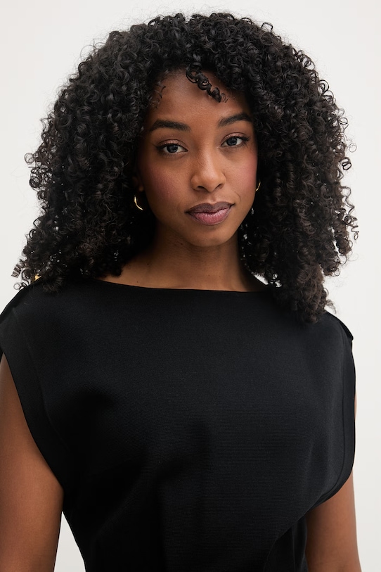 Elisabetta Franchi sukienka z wiskozą czarny AM30B62E2