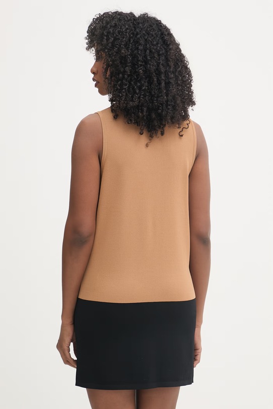 Odzież Elisabetta Franchi sukienka z wiskozy AM31B62E2 beżowy