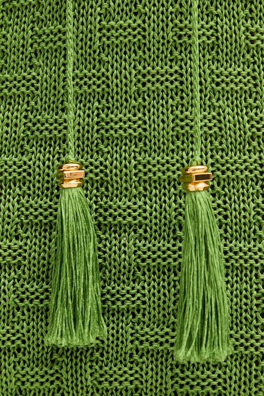 Elisabetta Franchi sukienka ze sweterkiem lniana AM35T62E2 zielony