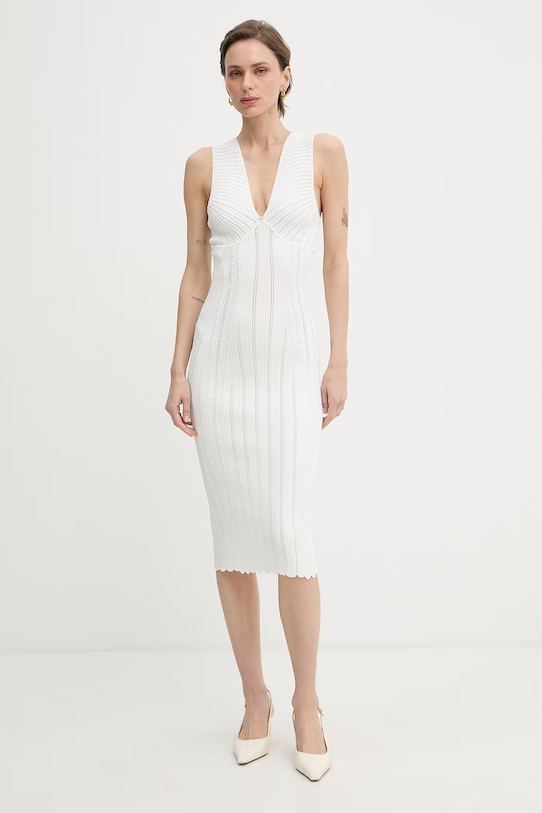 Elisabetta Franchi šaty z viskózy biela AM36B62E2