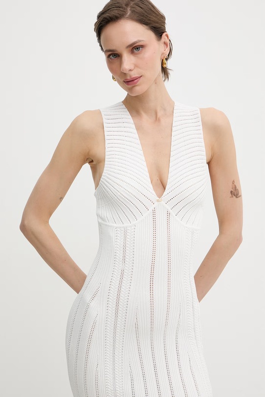 Elisabetta Franchi sukienka z wiskozy biały AM36B62E2