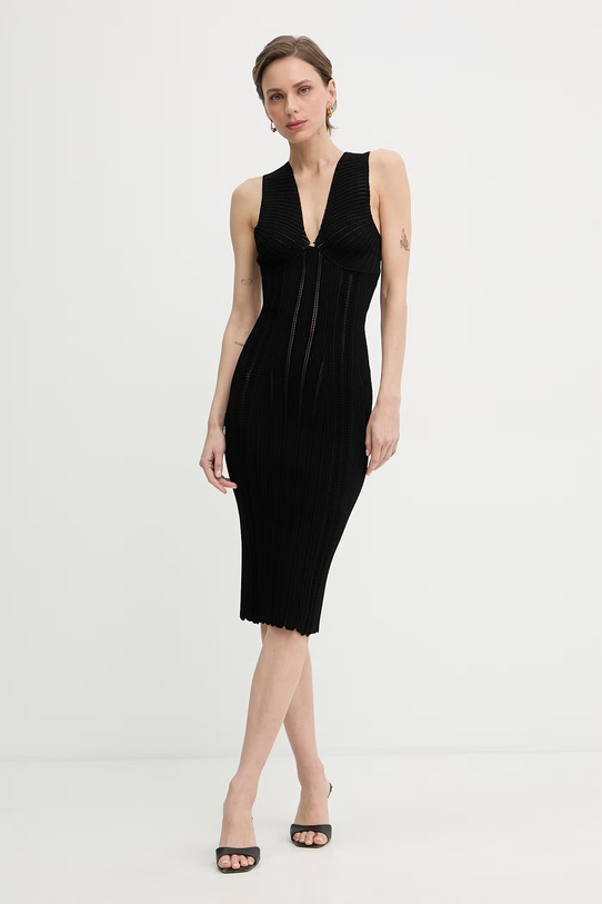 Elisabetta Franchi sukienka z wiskozą AM36B62E2 czarny SS26