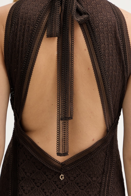 Guess φόρεμα NEW LIZA W6GKAS.K4219 καφέ