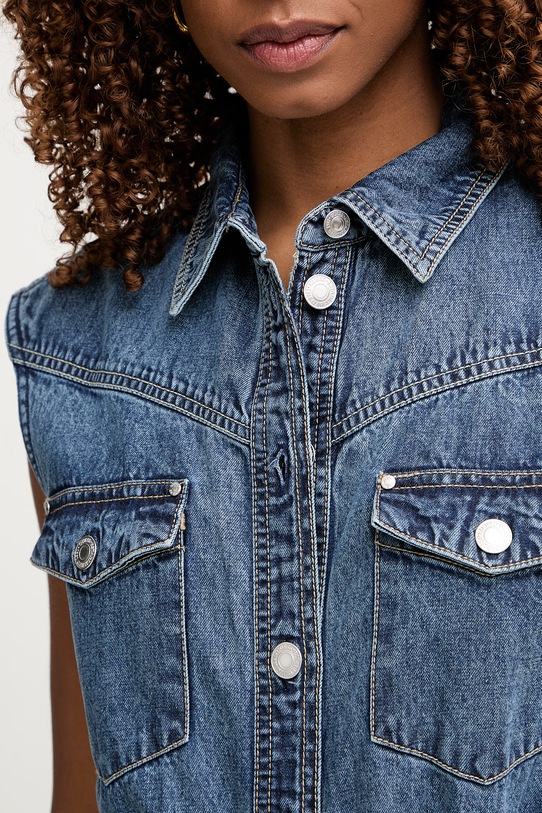 Guess šaty džínové RUGIADA W6GK09.D0694 námořnická modř