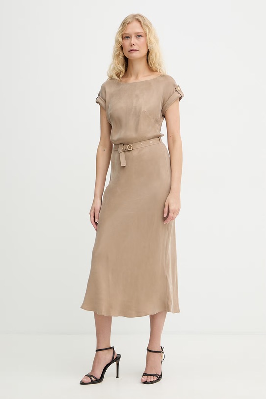 Guess sukienka z wiskozą DALIA beżowy W6GK50.W1950