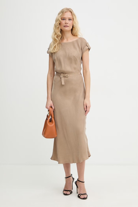 Guess obleka z viskozo DALIA W6GK50.W1950 bež SS26