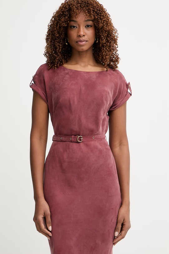 Guess rochie cu vâscoză DALIA burgundia W6GK50.W1950