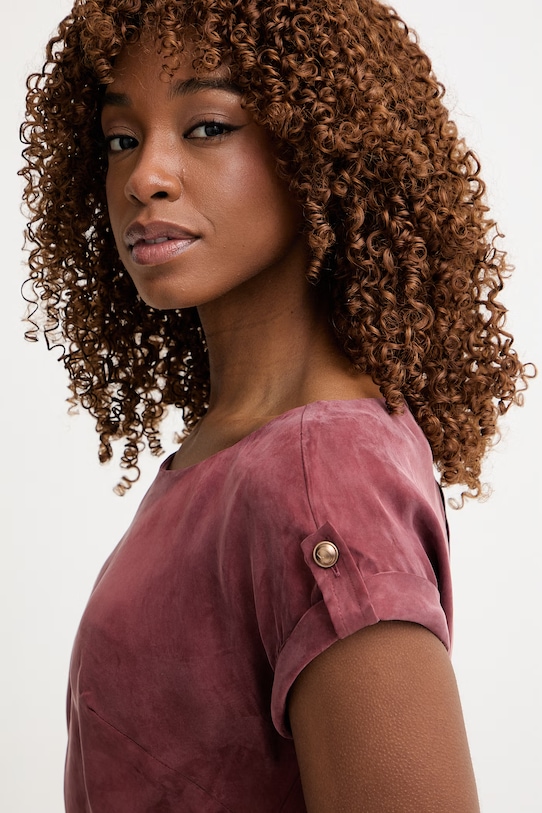 Guess φόρεμα με βισκόζη DALIA W6GK50.W1950 μπορντό