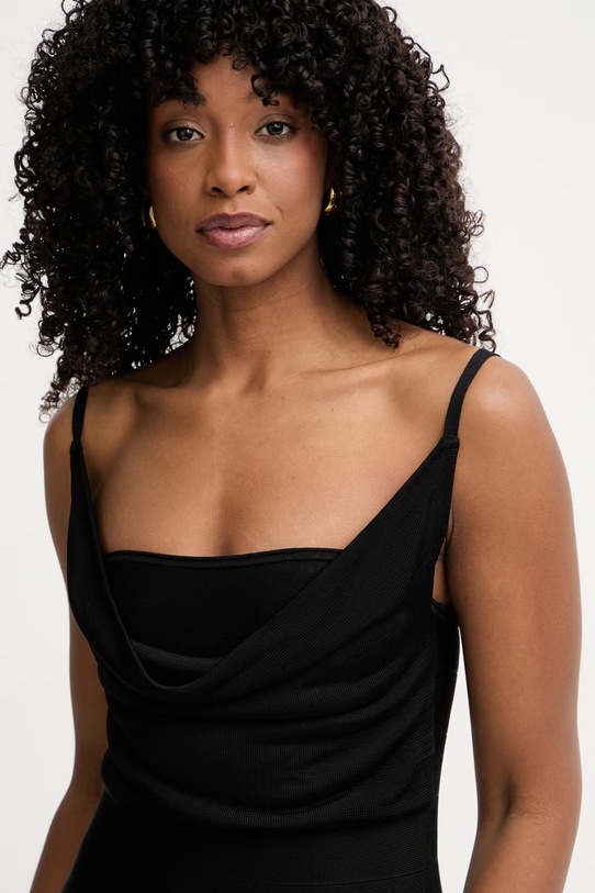 Guess φόρεμα bodycon με βισκόζη ARISA μαύρο W6GK83.Z0686