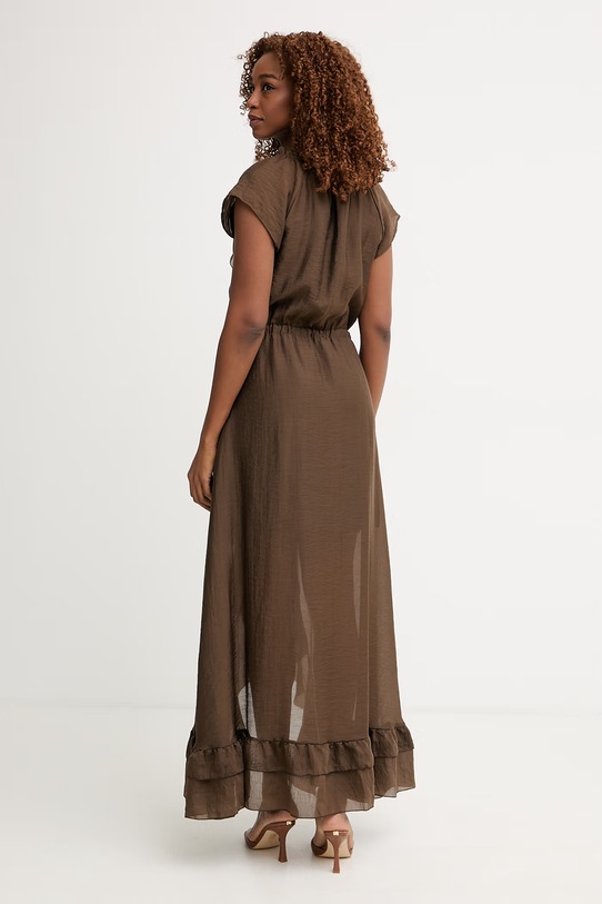 Oblečenie Guess šaty s lyocellom MAELYS W6GK87.W2111 hnedá