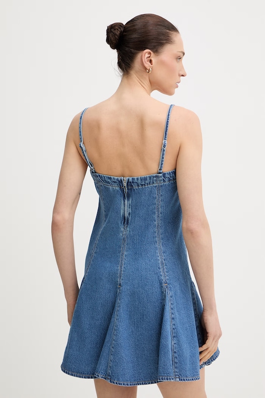 Odzież Levi's sukienka letnia jeansowa DENIM GODET 005NY niebieski