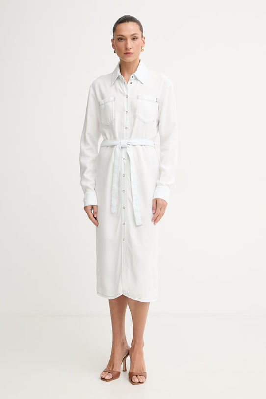 Patrizia Pepe sukienka z lyocellu biały 2A3014.D9A0