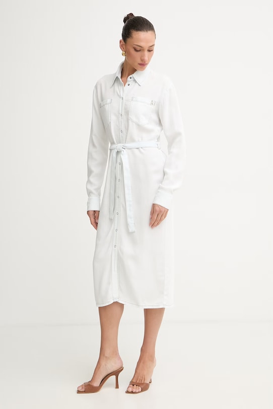 Patrizia Pepe sukienka z lyocellu 2A3014.D9A0 biały SS26