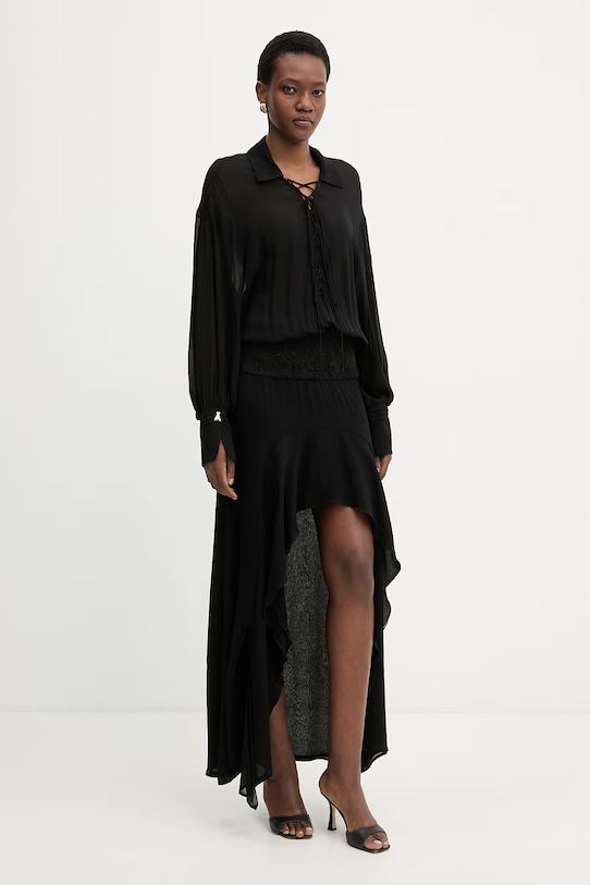 Patrizia Pepe sukienka z wiskozy czarny 2A3063.A776