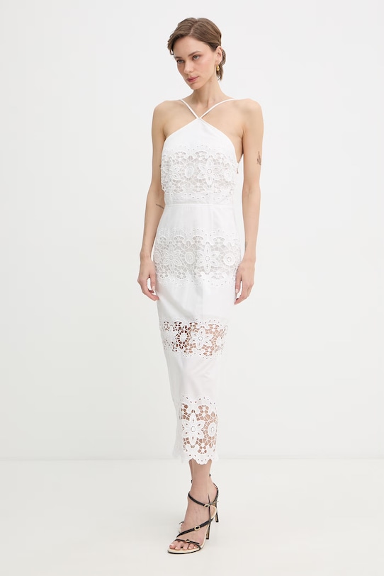 Patrizia Pepe καλοκαιρινό φόρεμα βαμβακερό λευκό 2A3069.A773