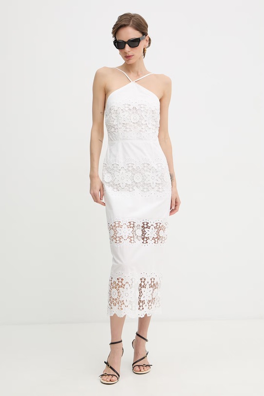 Patrizia Pepe sukienka letnia bawełniana 2A3069.A773 biały SS26