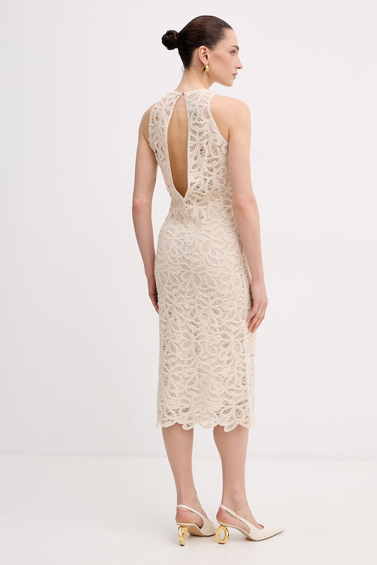 Odzież Patrizia Pepe sukienka bawełniana 2A3074.A774 beżowy