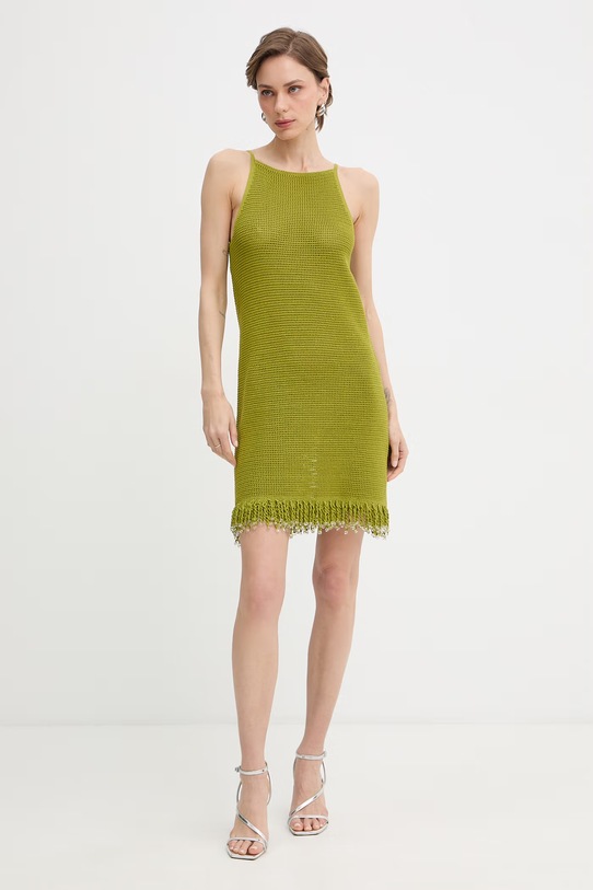 Patrizia Pepe sukienka bawełniana 2A3095.K337 zielony SS26