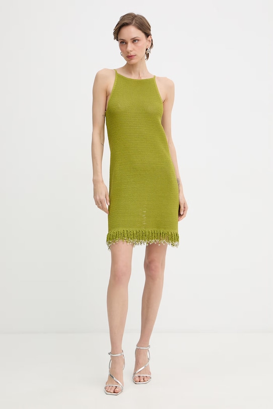 Patrizia Pepe bavlnené šaty 2A3095.K337 zelená SS26