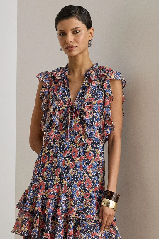 Odzież Lauren Ralph Lauren sukienka letnia bawełniana 200P08673 multicolor