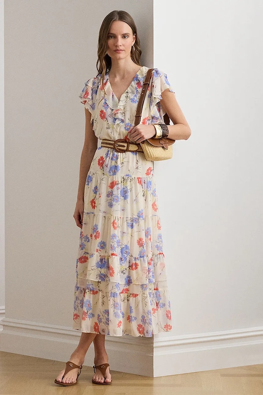 Lauren Ralph Lauren sukienka casual beżowy 200P08686