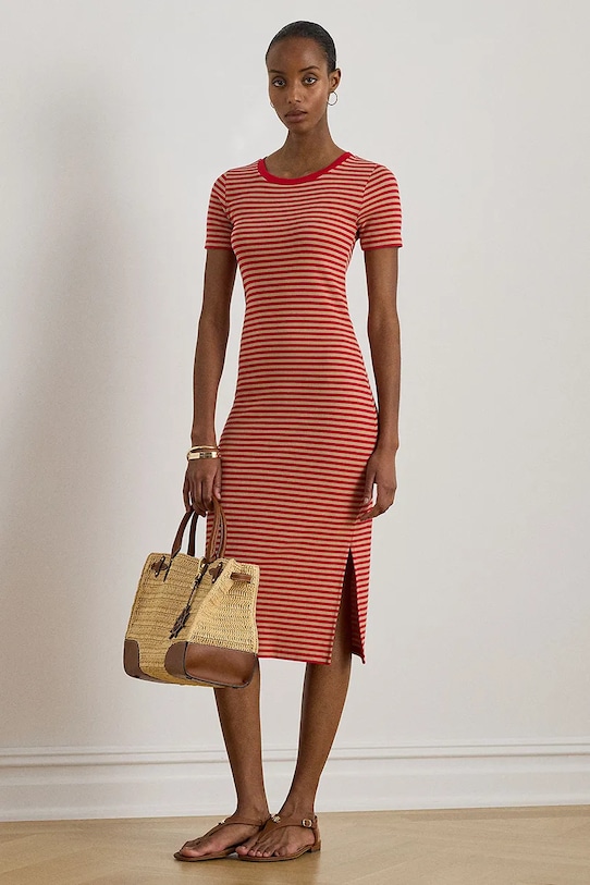 Lauren Ralph Lauren sukienka wzorzyste czerwony 200B21697