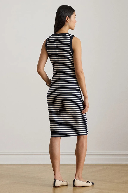 Lauren Ralph Lauren sukienka z wiskozą 200P09091 granatowy SS26