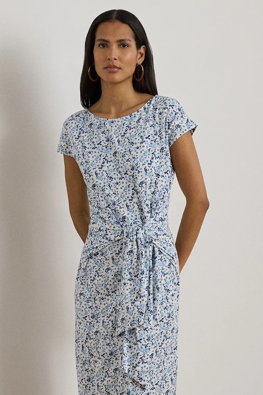 Oblačila Lauren Ralph Lauren obleka bombažna 200P09120 modra