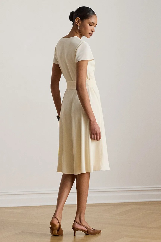 Lauren Ralph Lauren sukienka kopertowa 200P13812 beżowy SS26