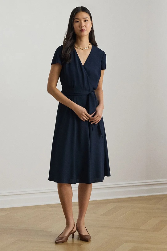 Lauren Ralph Lauren sukienka kopertowa granatowy 200P13812