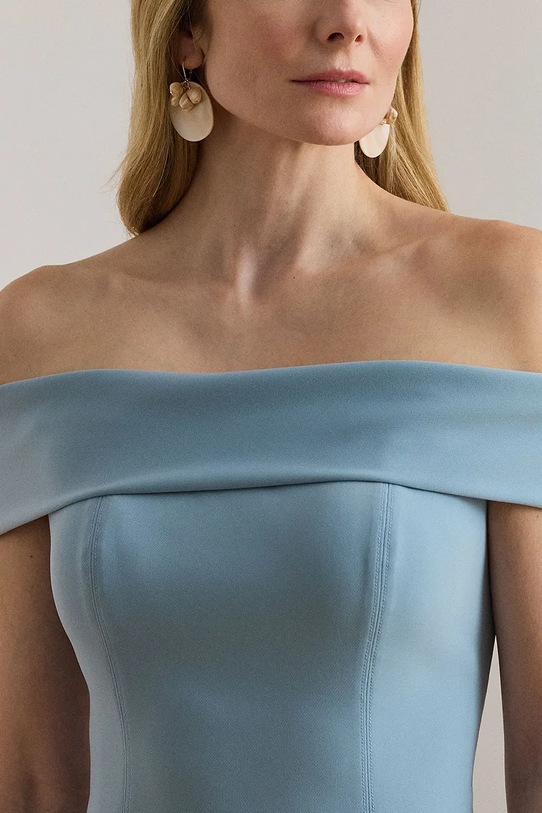 Lauren Ralph Lauren šaty s odhalenými ramenami modrá 253982166