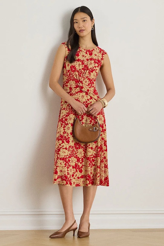 Lauren Ralph Lauren sukienka rozkloszowana czerwony 200P09092