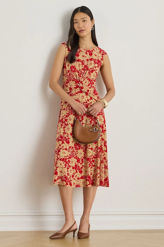 Lauren Ralph Lauren sukienka rozkloszowana czerwony 200P09092