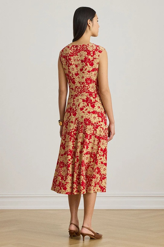 Lauren Ralph Lauren sukienka rozkloszowana 200P09092 czerwony SS26