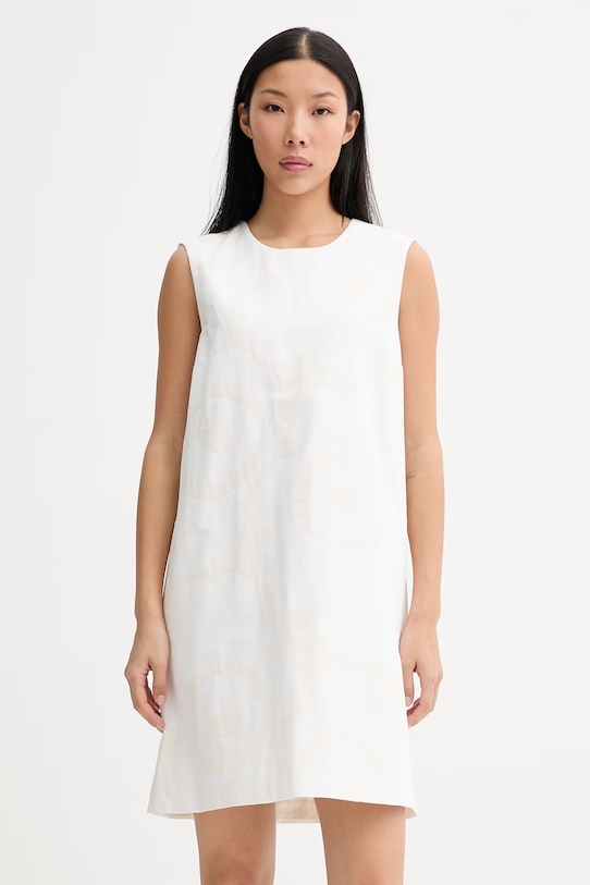 Marimekko haljina s pamukom bež 095137