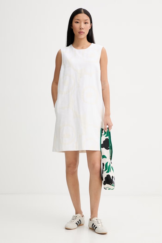 Marimekko haljina s pamukom 095137 bež SS26