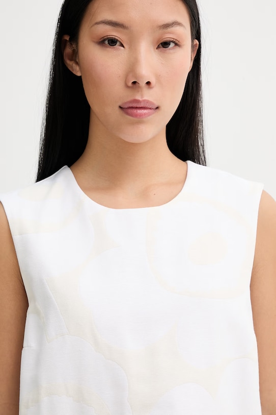 Marimekko haljina s pamukom bež 095137