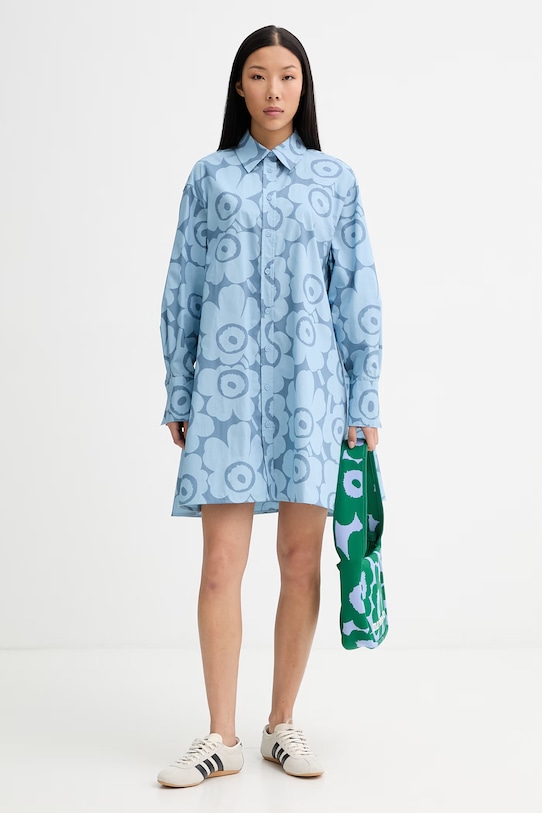 Marimekko haljina u stilu košulje od pamuka 095172 plava SS26