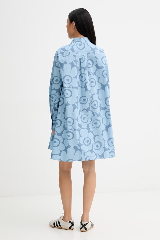 Odjeća Marimekko haljina u stilu košulje od pamuka 095172 plava