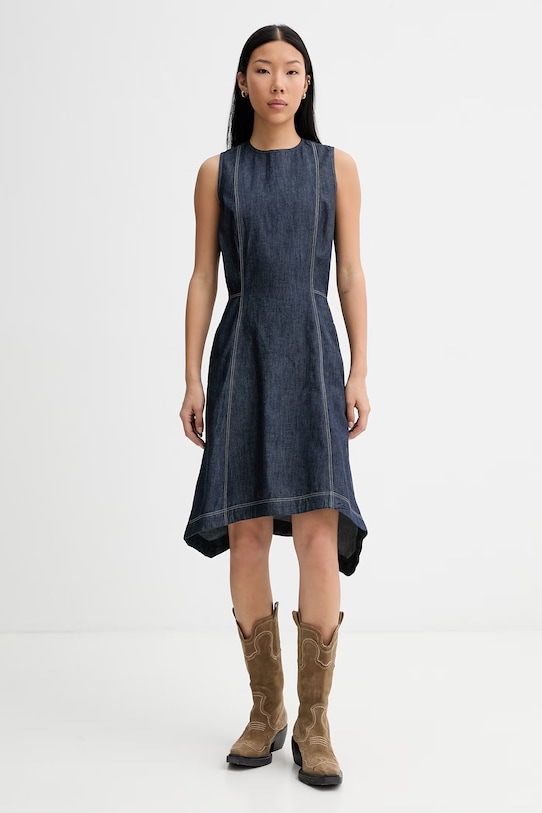 G-Star šaty rifľové Short Flare tmavomodrá D29077.D539