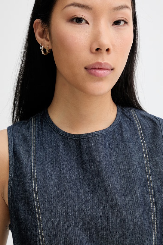 Oblečenie G-Star šaty rifľové Short Flare D29077.D539 tmavomodrá