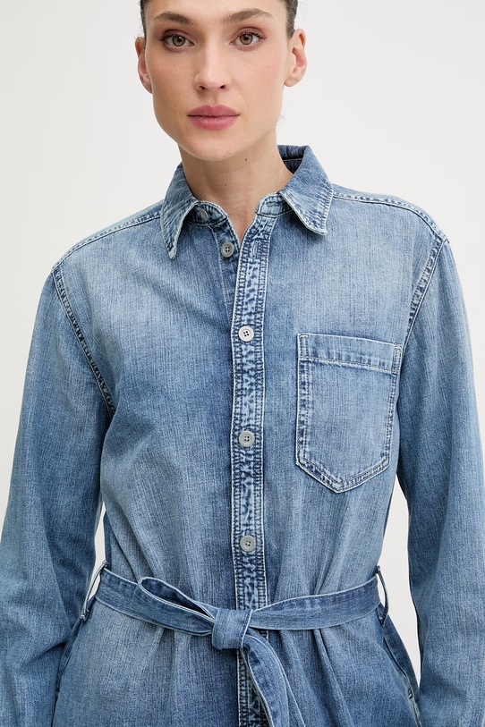 G-Star sukienka koszulowa jeansowa Shirt Belt niebieski D28497.D252