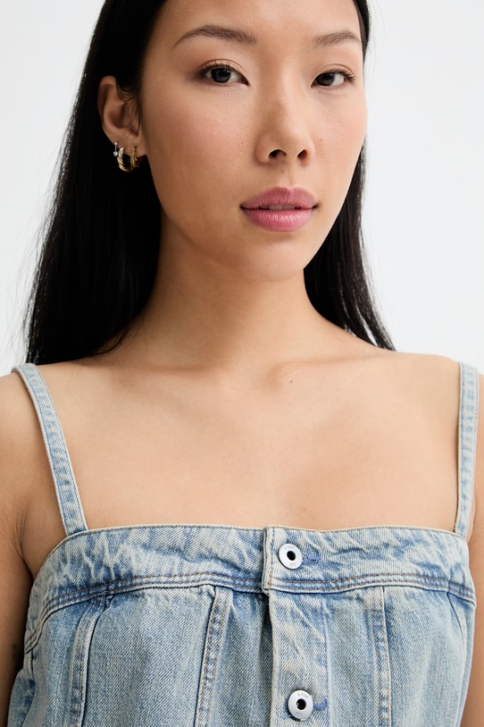 G-Star φόρεμα ντένιμ Kick Bustier μπλε D28505.E352