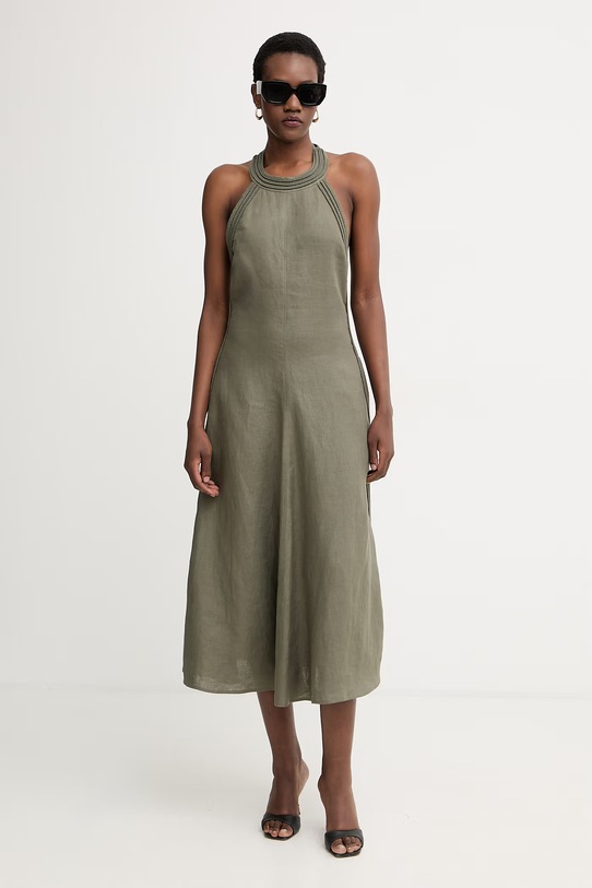 Max&Co. сукня лляна MCOCARABO 2616221015200 зелений SS26